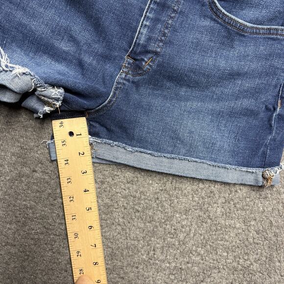 Madewell High-Rise Denim Shorts Womens 28 Blue Cut Off Raw Hem Cuffed - Picture 7 of 7